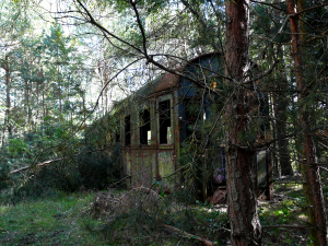 Verlassener Eisenbahnwaggon